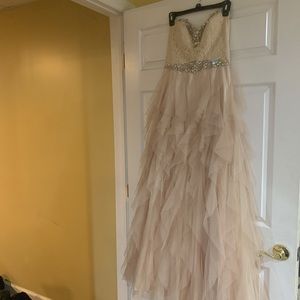 David’s Bridal Champagne Prom Dress
